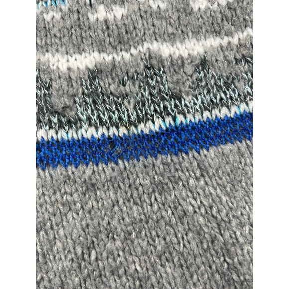 Free People Sweater Small Gray Blue Sequin V-Neck Sweater Short Sleeve Boho - Picture 5 of 7